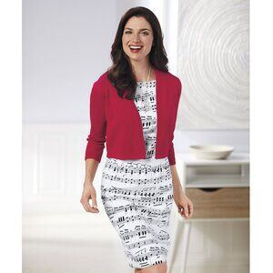 "Symphony" Sheath Dress from NorthStyle w/ red shrug – dress size 12